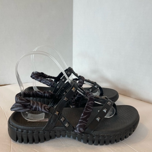 Skechers Goga Mat black zebra print thong sandals size 6 - Picture 5 of 9